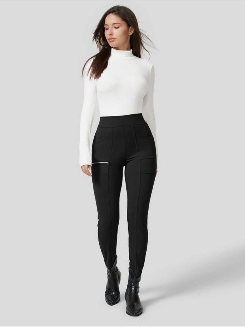 Halara High-Waisted Pockets Zipper Casual
Slim Pants - Black - Women’s Size - 10